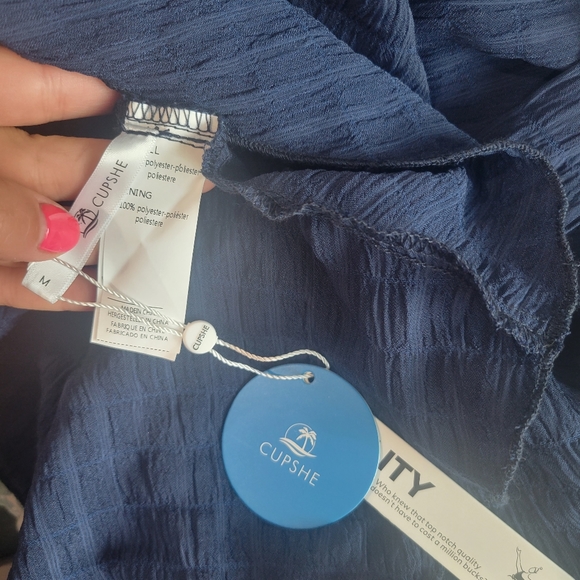 Cupshe Round Nexck Sleeveless Dress Navy (M) - Picture 3 of 3